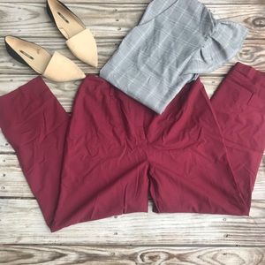 Loft Red Plaid Capris